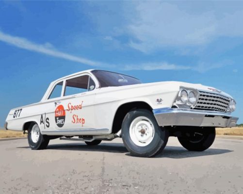 White Chevrolet Biscayne Car Paint By Numbers