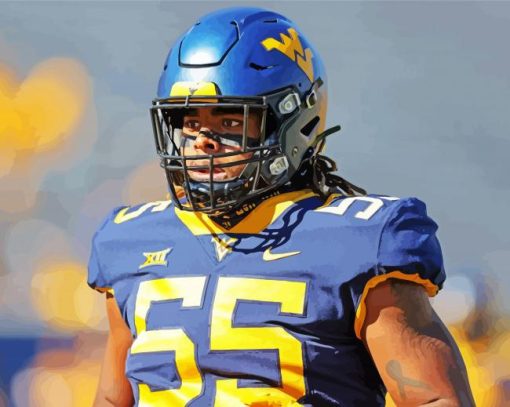 Wvu American Football Player Paint By Numbers