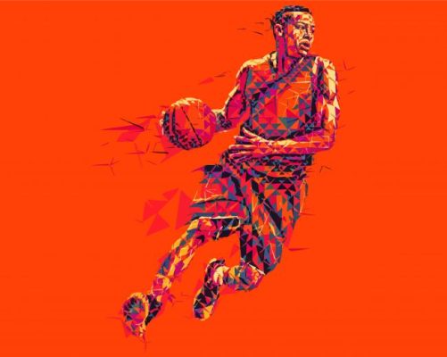 Abstract Basketball Player Paint By Numbers