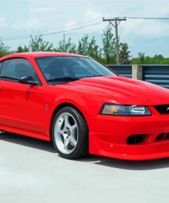 Aesthetic 2000 Red Mustang Car Paint By Numbers