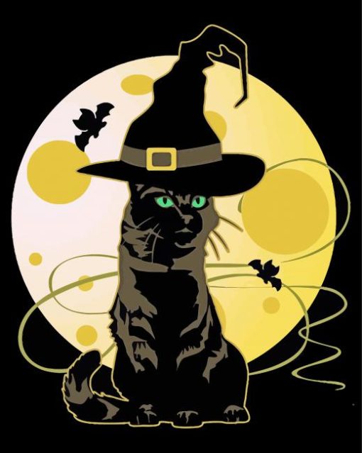 Aesthetic Cat Witch Paint By Numbers