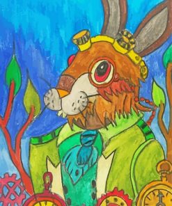 Aesthetic Steampunk Rabbit Art Paint By Numbers