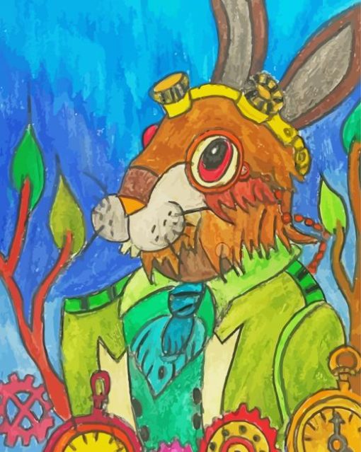 Aesthetic Steampunk Rabbit Art Paint By Numbers