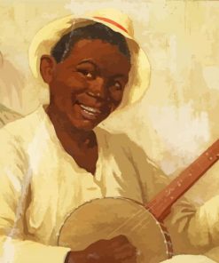 African Banjolele Player Paint By Numbers