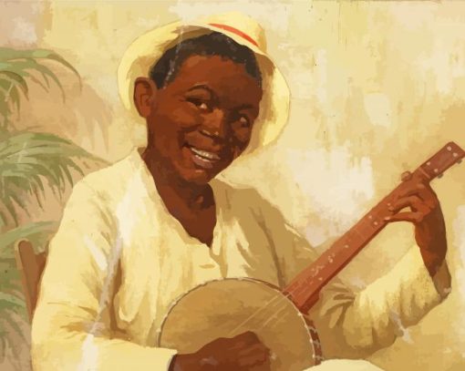 African Banjolele Player Paint By Numbers