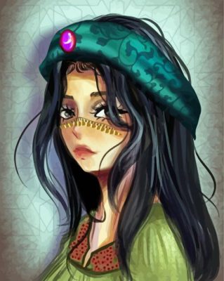 Beautiful Arab Girl Art Paint By Numbers