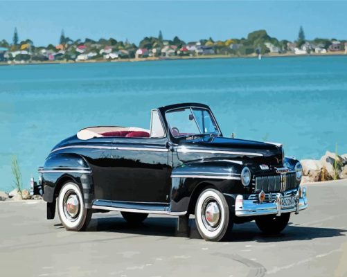 Black Old Mercury Convertible Paint By Numbers