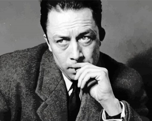 Black And White Albert Camus Paint By Numbers
