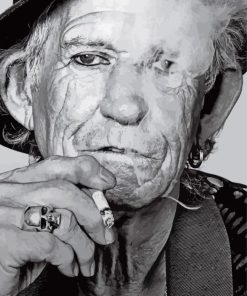 Black And White Keith Richards Paint By Numbers