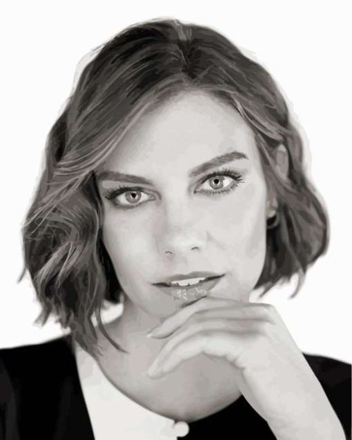 Black And White Lauren Cohan Paint By Numbers
