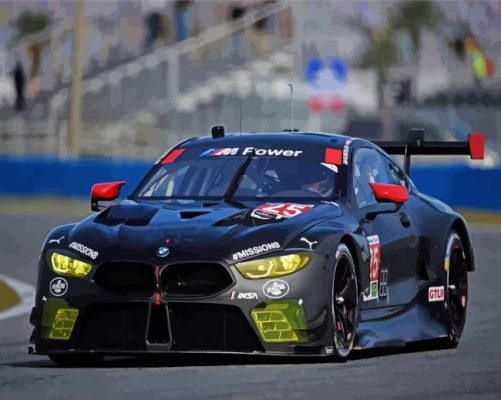 Black Bmw M8 Gte Racing Car Paint By Numbers