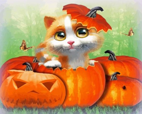 Cartoon Halloween Cats Paint By Numbers