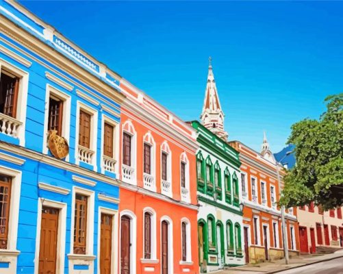 Colorful Buildings Bogota Paint By Numbers