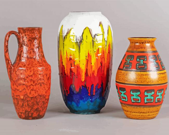 Colorful Pottery Vases Paint By Numbers