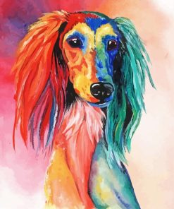 Colorful Saluki Art Paint By Numbers