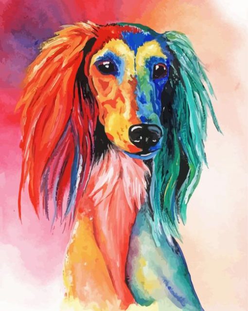 Colorful Saluki Art Paint By Numbers