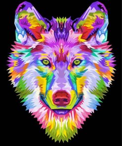Colorful Wolf Pop Art Paint By Numbers