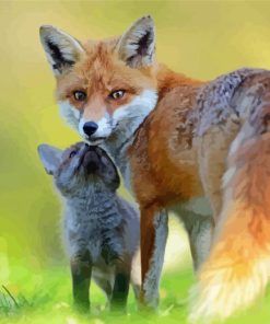 Cute Fox Family Paint By Numbers