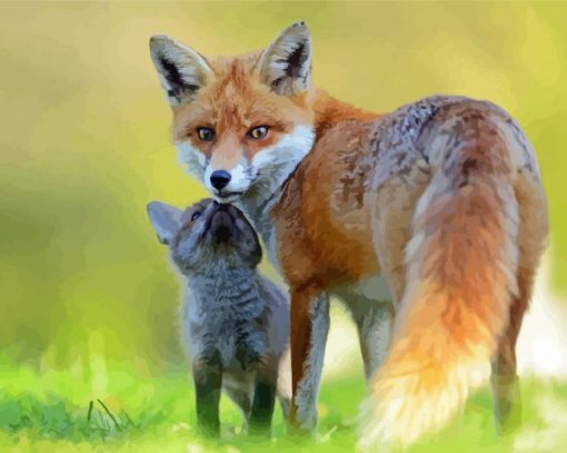 Cute Fox Family Paint By Numbers