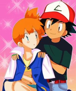 Cute Pokemon Misty And Ash Paint By Numbers