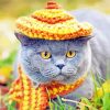 Cute Cat With Hat Paint By Numbers