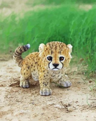 Cute Little Cheetah Baby Paint By Numbers