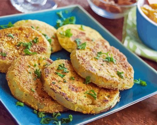 Delicious Fried Green Tomatoes Food Paint By Numbers