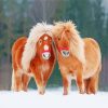 Golden Brown Mini Ponies Paint By Numbers
