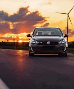 Golf Gti VW Car Sunset Paint By Numbers