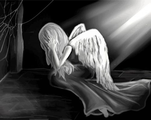 Lonely Black And White Angels Art Paint By Numbers