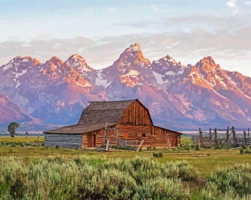 Moulton Barn In The Grand Teton Paint By Numbers