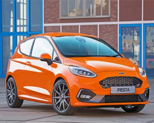 Orange Fiesta Ford ST Car Paint By Numbers