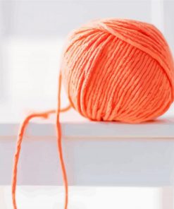 Orange Yarn Ball Paint By Numbers