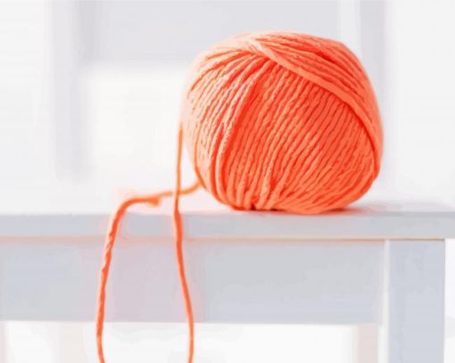 Orange Yarn Ball Paint By Numbers