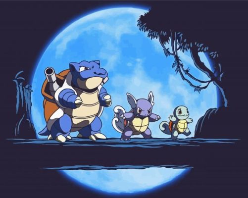 Pokemon Squirtle Evolution Moonlight Paint By Numbers