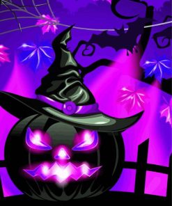 Purple Halloween Theme Paint By Numbers