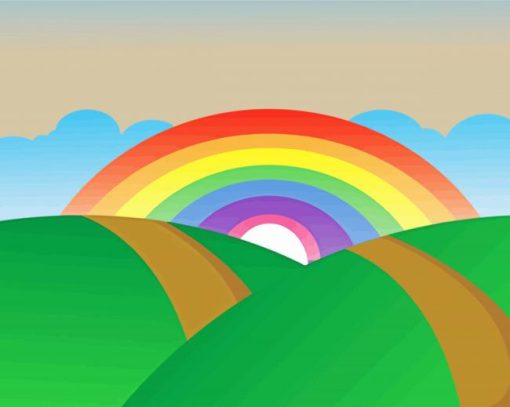 Rainbow Landscape Art Paint By Numbers