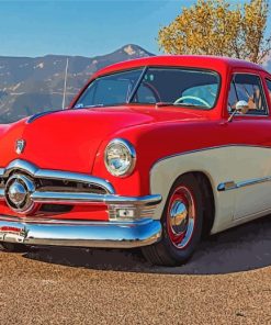 Red 1950 Ford Paint By Numbers