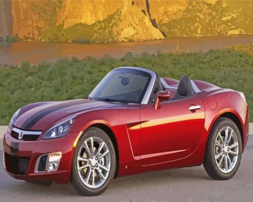 Red Saturn Sky Paint By Numbers