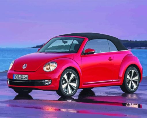 Red Volkswagen Bug Paint By Numbers