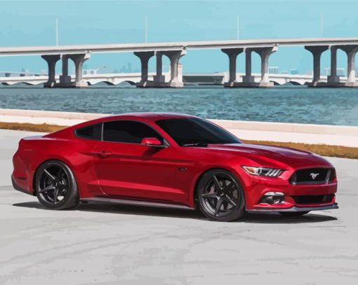 Ruby Red Mustang Gt Paint By Numbers