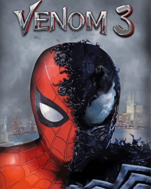 Spiderman With Venom Poster Paint By Numbers