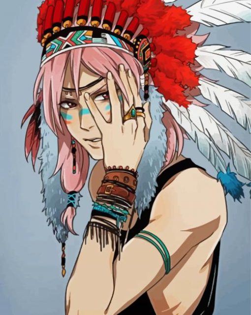 Tribal Anime Boy Paint By Numbers