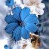 White And Blue Nature Flowers Paint By Numbers