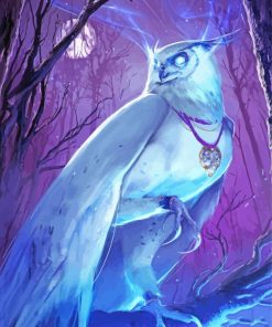 White Fierce Owl Bird Paint By Numbers