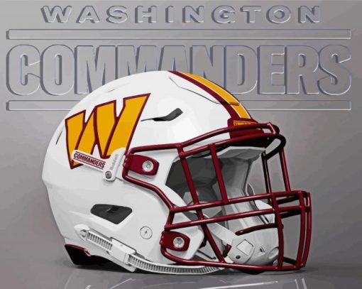 White Washington Commanders Helmet Paint By Numbers