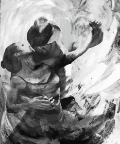 Abstract Black And White Couple Paint By Numbers