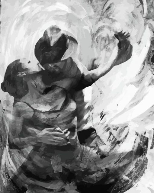 Abstract Black And White Couple Paint By Numbers