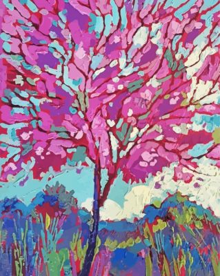 Abstract Jacaranda Tree Paint By Numbers