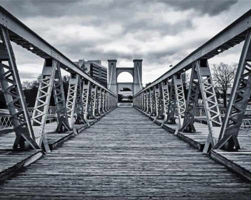 Black And White Suspension Bridge Waco Paint By Numbers